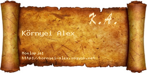 Környei Alex névjegykártya