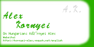 alex kornyei business card